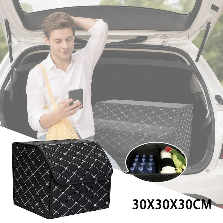 Cutie de Depozitare pentru Portbagaj Auto Organizator portbagaj auto Premium Multifunctionala Pliabila Rezistent Capacitate mare economie de spatiu impermeabil si rezistent la murdarie rezistent la uzura si practic 32x32x30cm negru