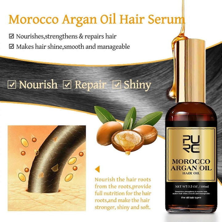 Set de ingrijire par cu sampon balsam masca ulei si ser cu ulei de argan marocan 500ml PURC