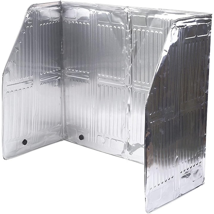 Anti-Splash Stove Guard Foldable Reusable Easy to Clean High Quality Aluminum 120x50cm Silver