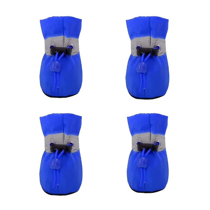 Dog shoes, set of 4, paw protection, anti-slip, blue, S