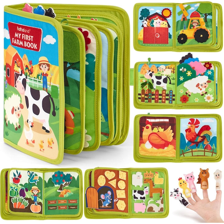 Jucarii interactive pentru bebelusi SuooTci carti de activitati din fetru animale rurale 1-3 ani