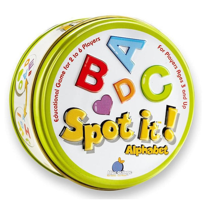 Joc de societate - Spot it Alphabet Dobble game cu alfabet 31 carti de joc invatam alfabetul prin joc