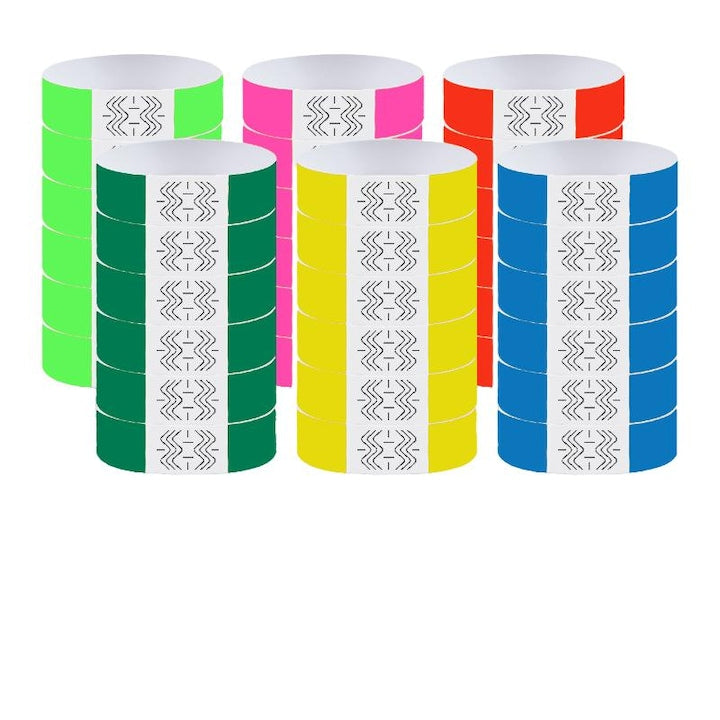 Set de 600 de bratari de identificare ZOUN bratari de acces pentru evenimente/petreceri/receptii reglabile rezistente la rupere impermeabile usor de utilizat 250 × 19 mm multicolore