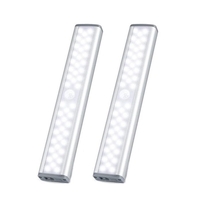 Lumina de cabinet cu senzor de miscare 46 LED-uri incarcabila USB 3.9x19x2cm set de 2 bucati