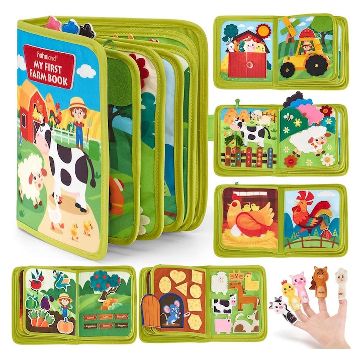Jucarie interactiva educationala senzoriala Montessori 20-IN-1 Activitati Dezvoltarea Abilitatilor Motrice si Atentiei Coordonare Mana-Ochi Materiale Sigure si Durabile Ideala pentru calatorit pentru copii 1-3 ani Cadou educativ OUYLAF