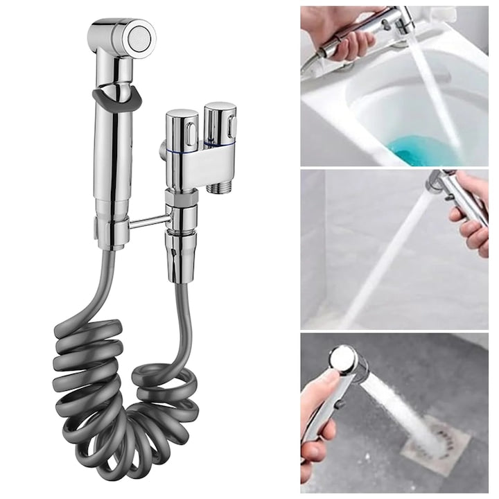 Walalla Bidet Shower, Brass/Stainless Steel, 2 m, Silver