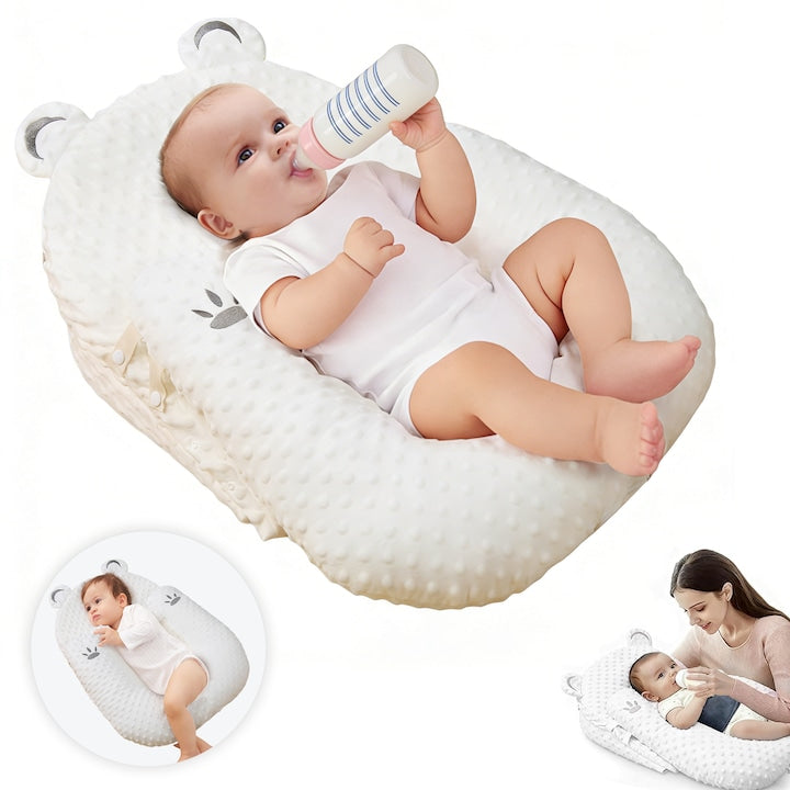 Wacorresi Multifunctional Anti-reflux Pillow, Baby Basket for Sleeping, Bedside Sleeper, Cuddly Bed, Adjustable Lounger, Ideal for Reducing Reflux, Preventing Milk Spills, and Preventing Suffocation, White