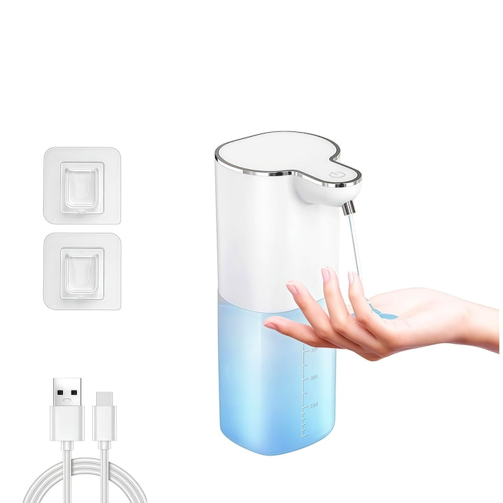 Dozator automat de sapun dozator automat de sapun spuma Modelul gel,nu ocupa spatiu igienica Alb 400ml Impermeabila IPX5 78X198X67mm are patru niveluri de descarcare lichida fara contact si mai