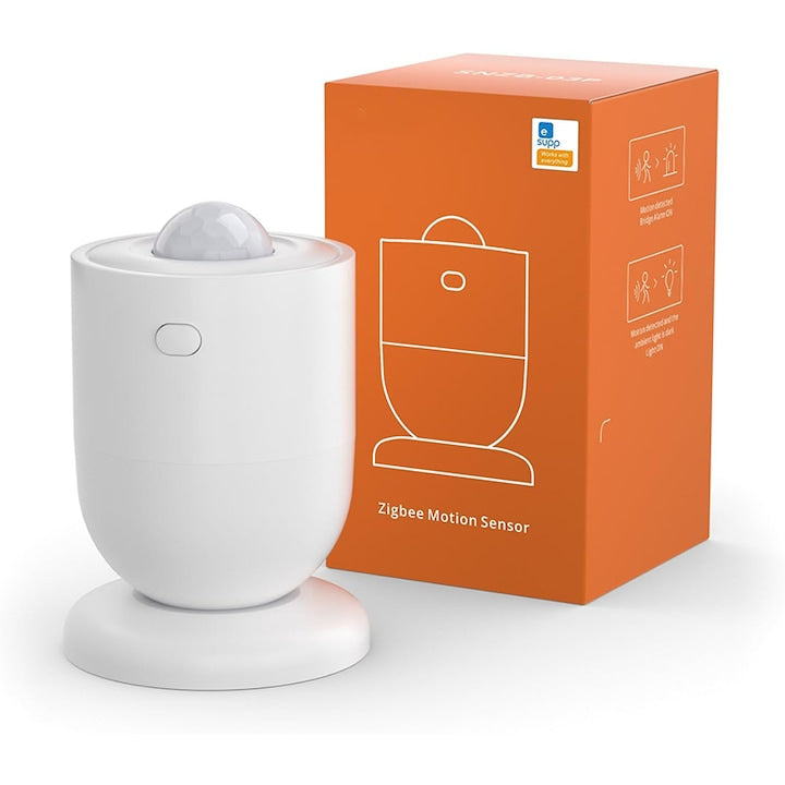 Senzor de Miscare Rqiurpn Raza 6m 180 grade Zigbee 3.0 Wireless Alb