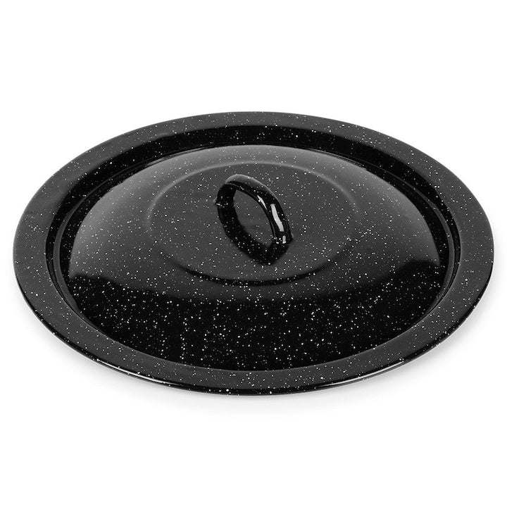 Capac Pentru Oala Orion 7.5 l 34 cm Emailat Rezistent La Zgarieturi Si Coroziune Maner Durabil Destinat Oalelor Unguresti De 7.5 Litri Negru