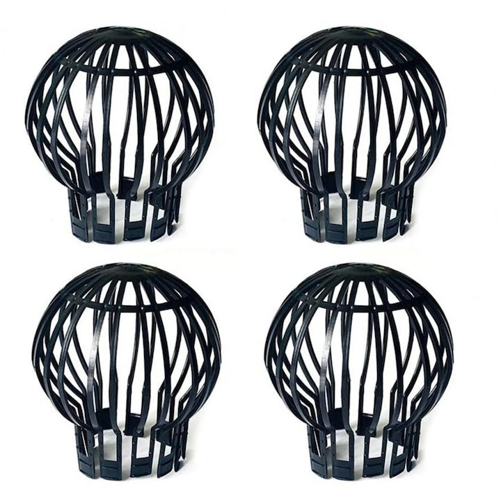 Set 4 aparatoare de frunze pentru scurgeri de jgheab aparatoare de jgheab material plastic negru
