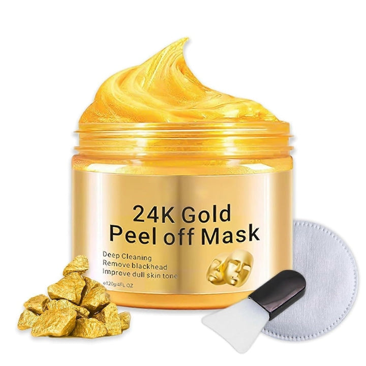 Masca de fata 24k Gold Peel Off anti-riduri set 2 bucati pentru toate tipurile de ten aurie