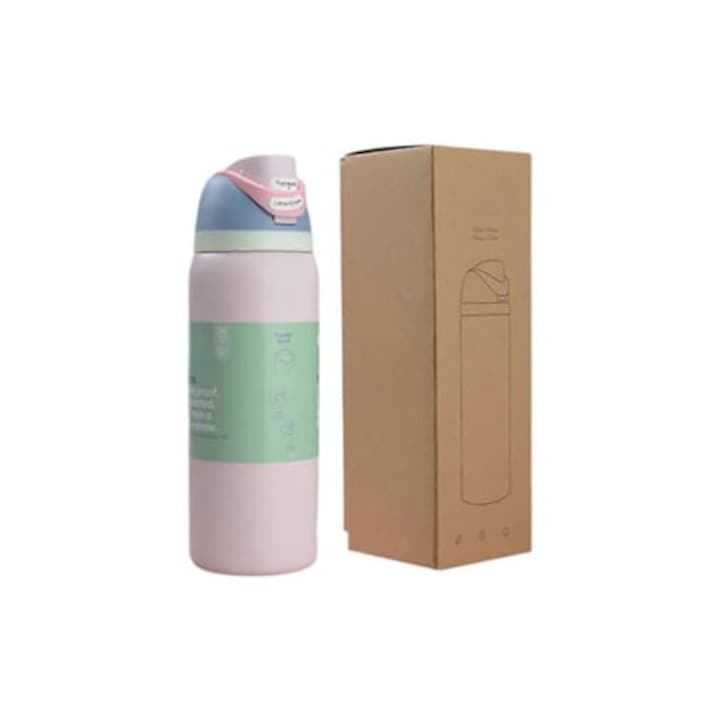 Termos Owala Freesip din otel inoxidabil cu pai 32 oz Aquaforge