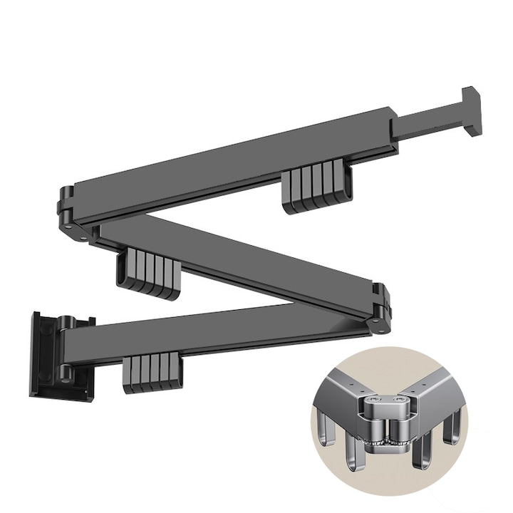 Uscator de rufe pliabil montat pe perete cu 18 carlige design tri-fold economisire de spatiu pentru balcon baie dormitor camera de spalat