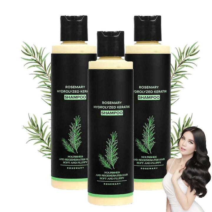 Sampon organic pentru cresterea parului cu rozmarin unisex ingrosare si intarire naturala 3 x 100ml