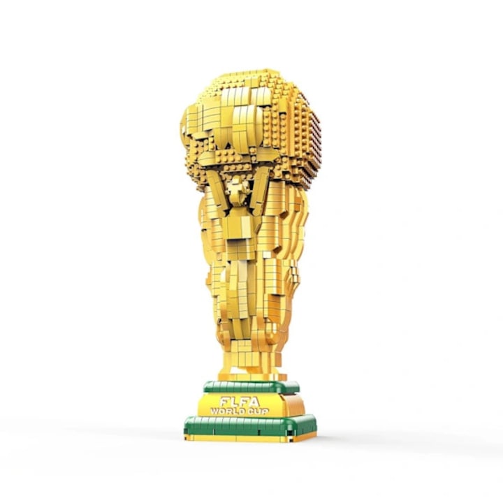 Set constructie trofeu FIFA World Cup replica 1:1 2842 piese auriu-verde 30x45cm