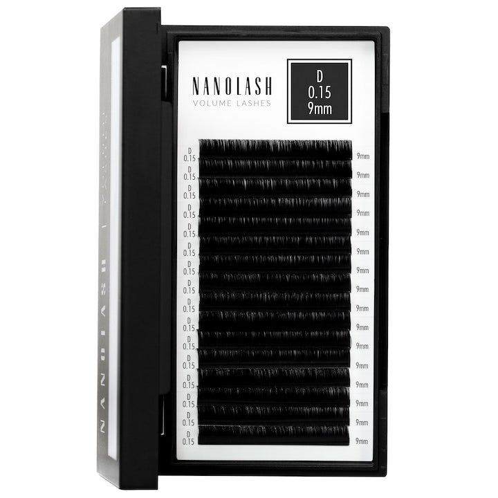 Nanolash artificial eyelashes for volume extension 0.15 D curl 9 mm lengths