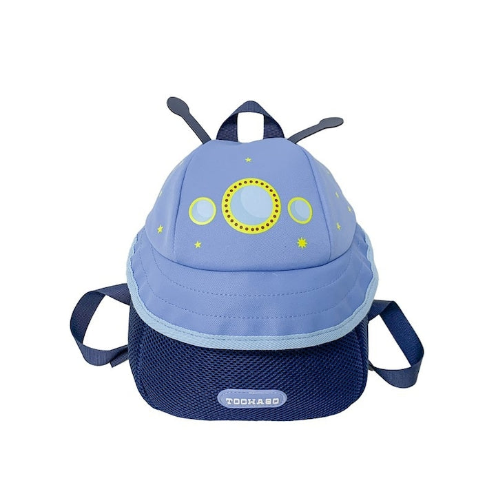 Kids backpack with UFO and star pattern - Space-themed backpack Adjustable straps durable material Suitable for ages 3 to 6 bright design blue suitable for both boys and girls