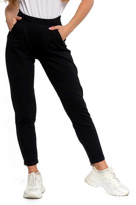 Moraj - Women's black straight-cut elastic trousers, 12 installments with 0% interest