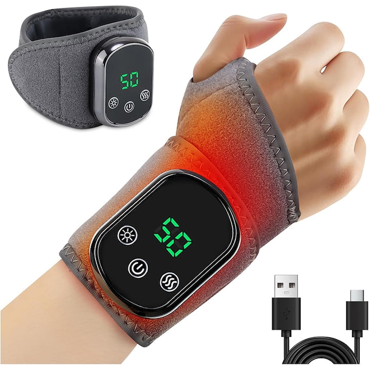 Aparat Masaj Cu Suport Mana 3 In 1 Omelivon Stabilizare Articulatie Si Relaxare Musculara Incalzire Reglabila 3 Niveluri Reglaj Intensitate Si Temperatura Controller Detasabil USB-C Portabil