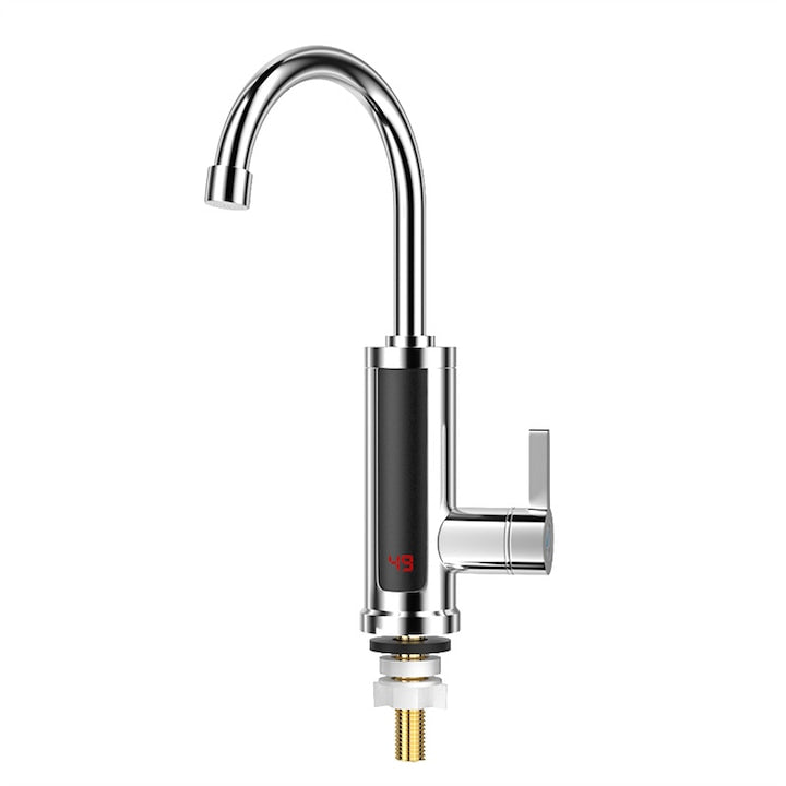 Robinet Electric Instant Apa Calda Fantasy Afisaj LCD al Temperaturii Cap Flexibil 360° Putere 3000W Se incalzeste in trei secunde Utilizare duala pentru apa calda si rece Teava din otel inoxidabil Design Modern