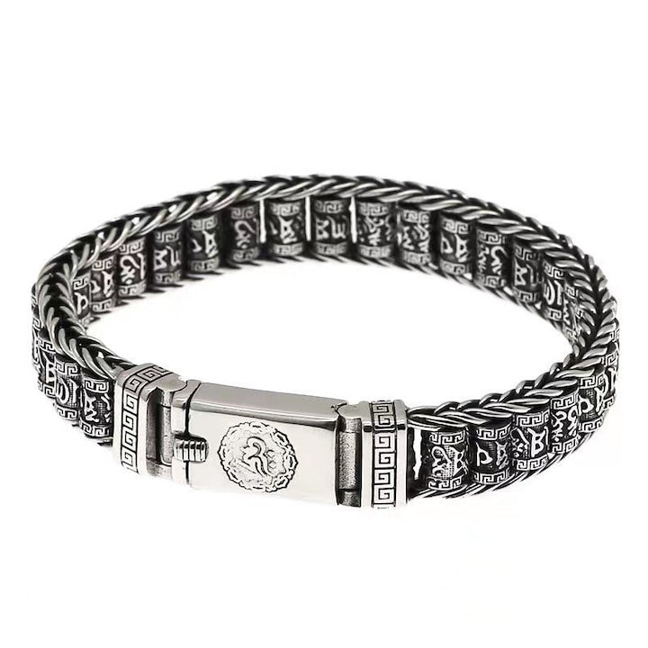 OEM - Men's 925 Sterling Silver Religious Design Skeleton Bracelet, 20cm