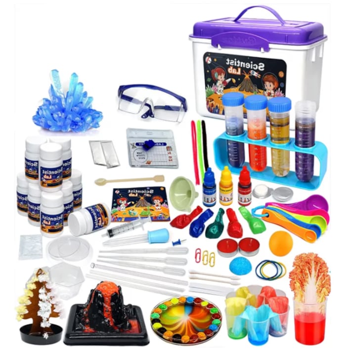 Set de Joaca Educativ Stiinta pentru Copii Jucarie cu 80 Experimente Stiintifice Jucarie Educativa pentru Baieti si Fete