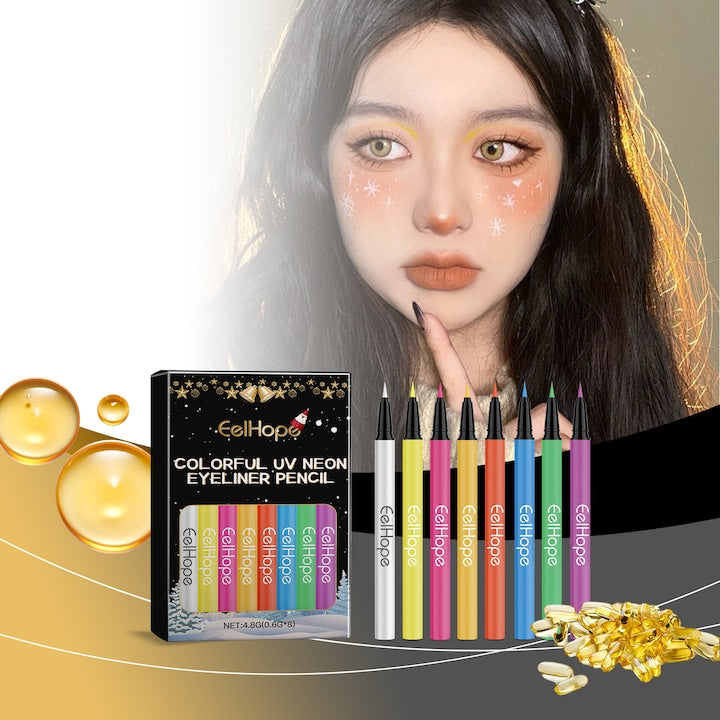 Creion tus ochi Eelhope set 8 culori neon ultraviolete rezistent 1.2ml