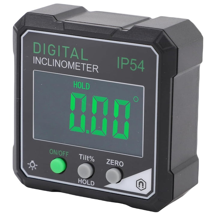 Nivela digitala inclinometru Portabil Baza Magnetica Afisaj LCD Nivela Digitala Rezistent la Socuri si Apa Rapid Stabil OUYLAF Negru/Verde