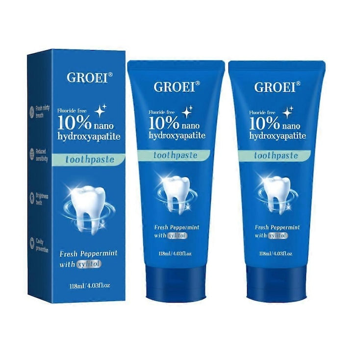 Toothpaste 10% Nano Hydroxyapatite fluoride-free natural whitening