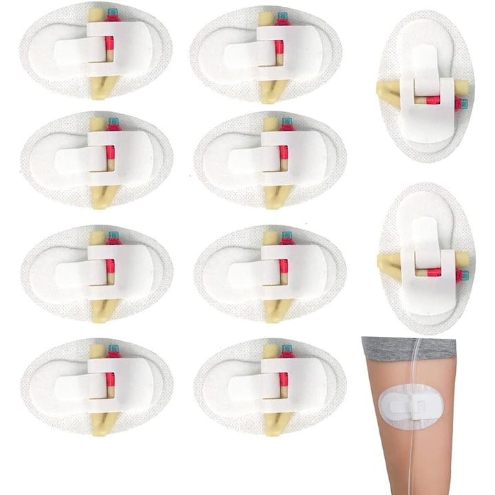 Set de 10 Dispozitive de stabilizare a cateterului Nybgyy cu banda adeziva si arici ambalate individual latex-free respirabile