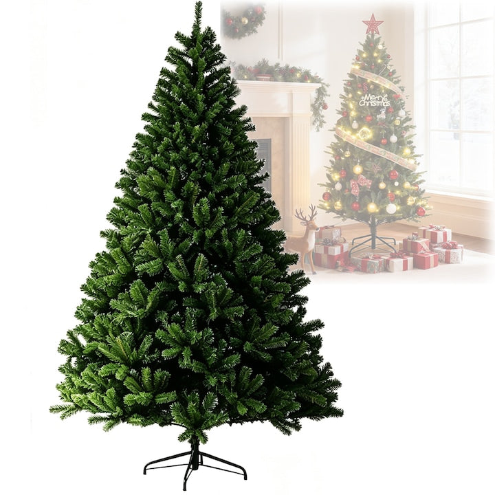 Brad de Craciun Artificial SANSES 180 cm PVC 610 Crengute Suport Metalic Stabil Verde