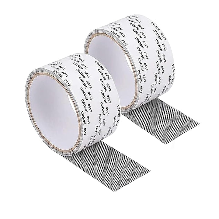 Set de 2 benzi adezive reparare plase insecte Nybgyy rezistente la apa aplicare usoara negru 5cmx2m