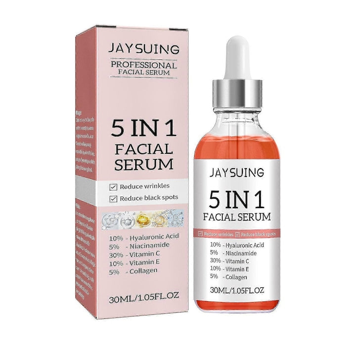 Serum facial 5 in 1 colagen 5% vitamina C 30% acid hialuronic 10% vitamina E 10% 30ml