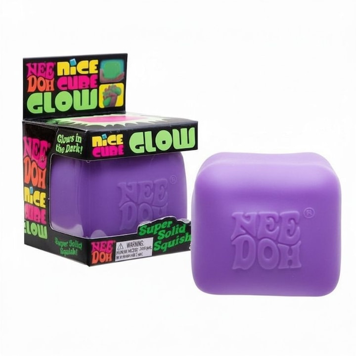 Jucarie antistres Nice Cube Gllow NeeDoh MOV 5 7 cm