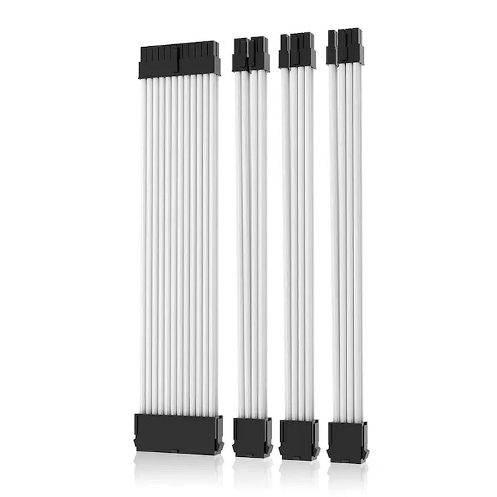 Set cabluri de extensie alimentare pentru PC 1x24PIN 1x8PIN(4+4) 2x8PIN(6+2) 18AWG 30CM High-temperature resistant plug-and-play,Alb