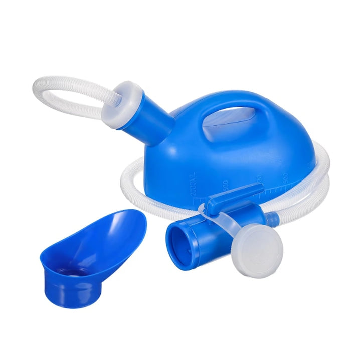 Universal urinal ZOUN 2000 ml, portable, suitable for people with mobility issues, hospitals, households, camping, etc., 150 cm collection tube, suitable for men, women, children, and the elderly, blue