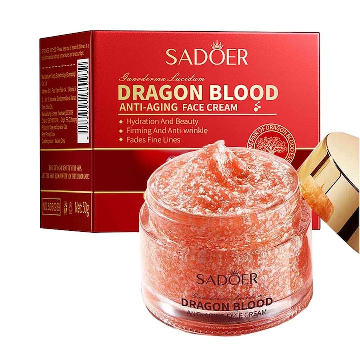 Crema dragon's blood minune de fata hidratanta si antirid SADOER reimprospatare albeste intinerste va face pielea fina hidrateaza ajuta la riduri 15ml rosu 18+ ani