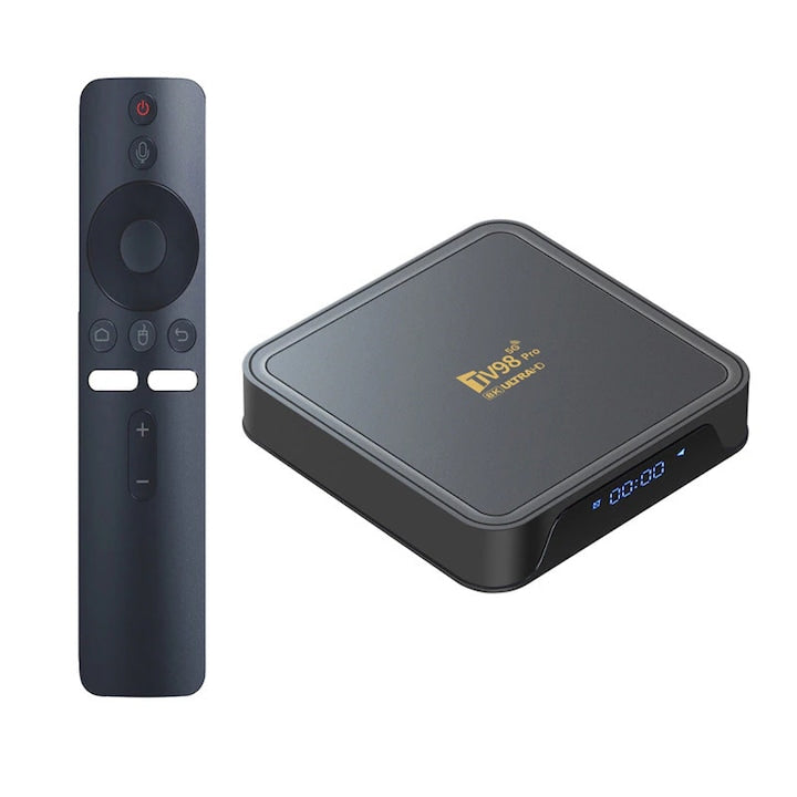 Mediaplayer 8K Ultra HD quad-core 2.4G/5G Dual Wi-Fi 8GB RAM 128GB ROM USB 3.0 Bluetooth negru