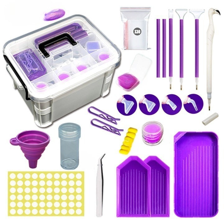 WALALLA Diamond Painting Tools Set, 110-Piece Kit, Includes 48 Storage Bottles, Tray, Wax Blocks, Pointing Tools, Funnel, and Durable Storage Box - The Ideal Gift for Craft Enthusiasts