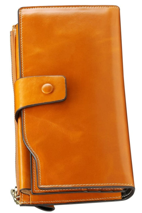 vienod - Women's Wallet with RFID Blocking, Genuine Leather, 19x10x3 cm, Brown, 12 interest-free installments