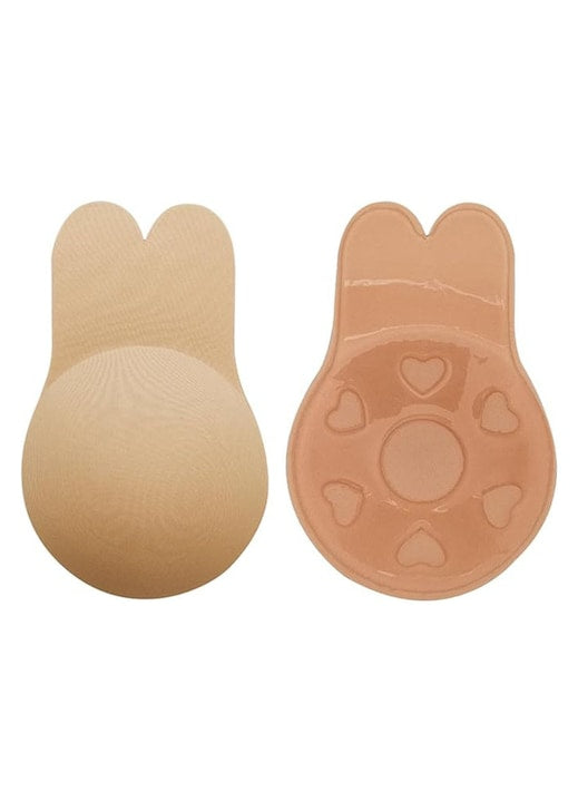 Sutien invizibil autoadeziv cu silicon push-up reutilizabil fara bretele liftup marime universala 10.5 cm bej
