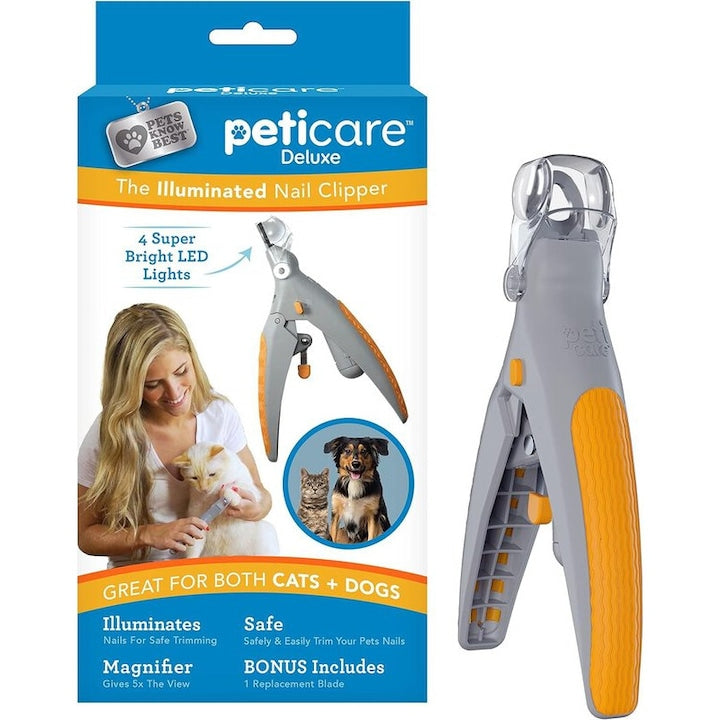 Professional Nail Clippers for Dogs and Cats, ZOUN, with LED Light, USB Rechargeable, Magnifier, Will Not Harm Pets, Designed for Pets, 12mm Cutting Edge, White