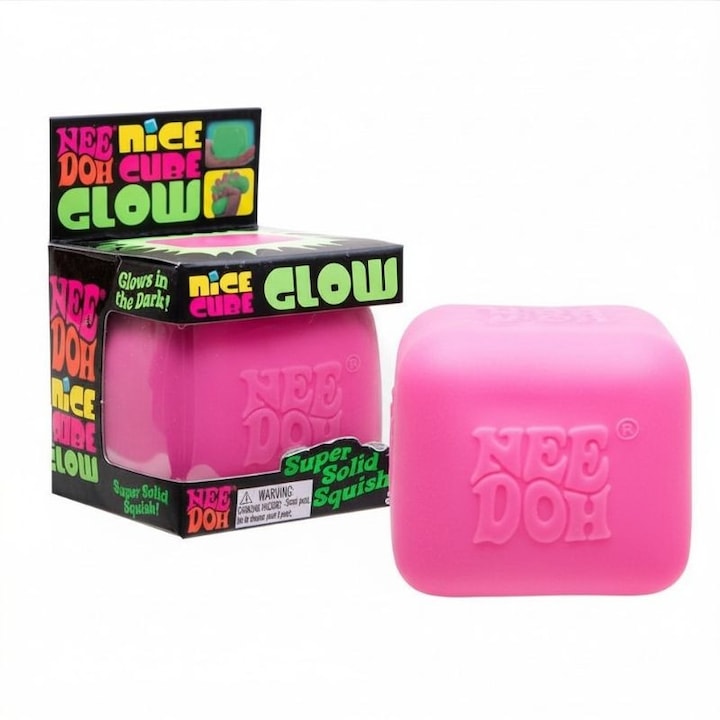 Jucarie antistres Nice Cube Gllow NeeDoh ROZ 5 7 cm