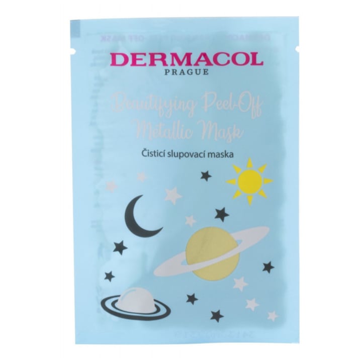 Masca exfolianta pentru fata Dermacol Beautifying Peel-Off Metallic Mask cu efect de curatare in profunzime 15 ml