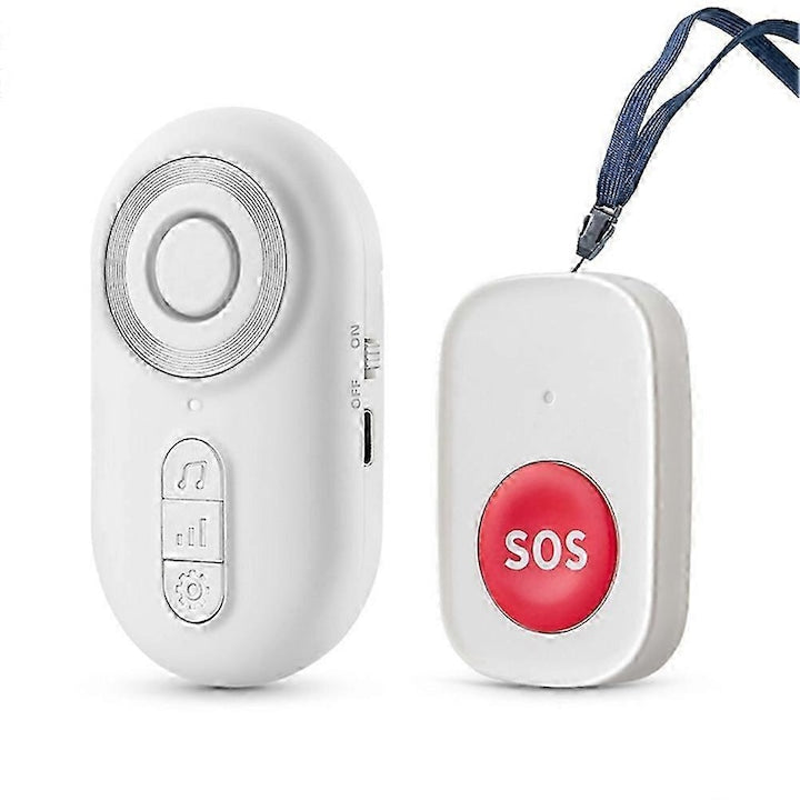 Sistem alerta wireless pentru ingrijitori buton SOS alb portabil