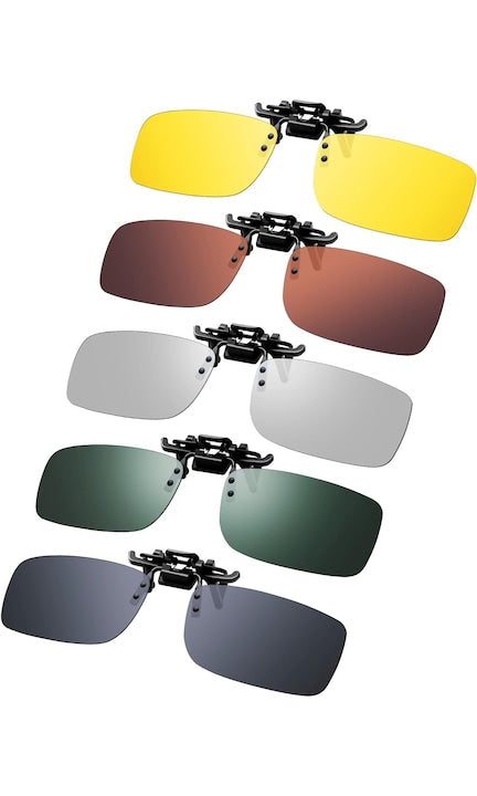 JENUOS - Set 5 lentile ochelari de soare tip de condus ziua si noaptea unisex Multicolor