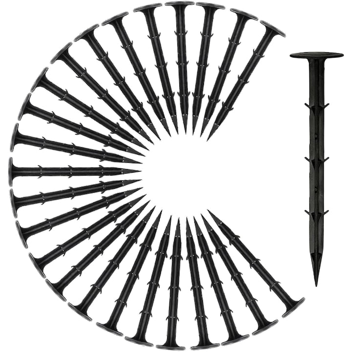 Set 100 Tarusi Fixare Agrotextile PsAyl PVC 15x3cm Negru