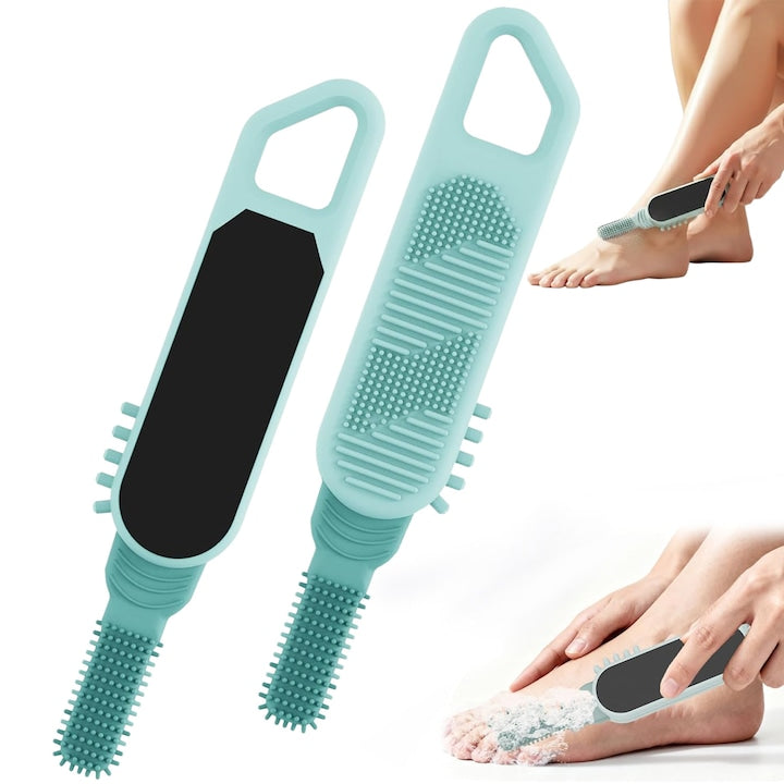Pila de Calcaie Swejah Silicon Exfoliere Ergonomic Perie pentru Curatarea Picioarelor la Dus Usor de Utilizat si de Curatat Utilizare Umeda si Uscata pentru Pedichiura 23.4*4.5cm Albastru