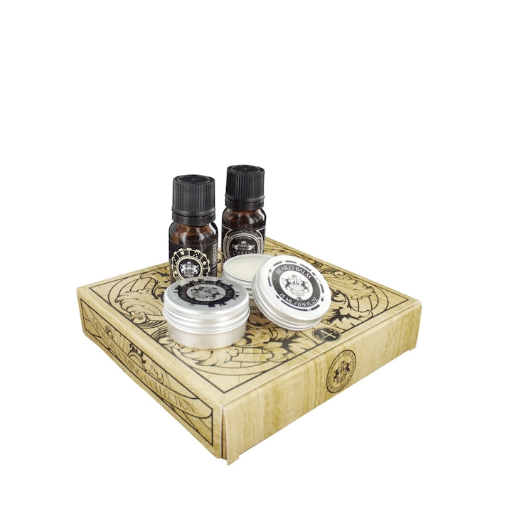 Set cadou pentru barbati Dear Barber Mini Grooming Collection Ulei de barba Balsam de barba Ceara de mustata Apa de toaleta
